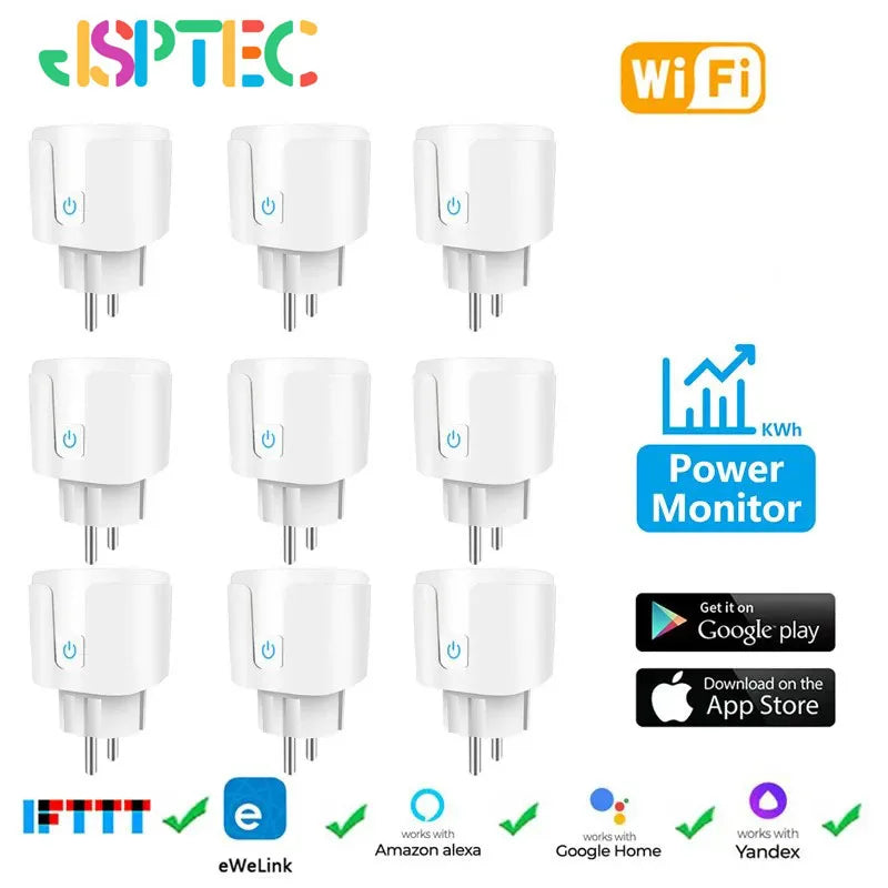 EWelink WiFi Smart Plug with Power Monitoring – Voice Control Smart Socket Compatible with Alexa, Google Home, Yandex Marusya