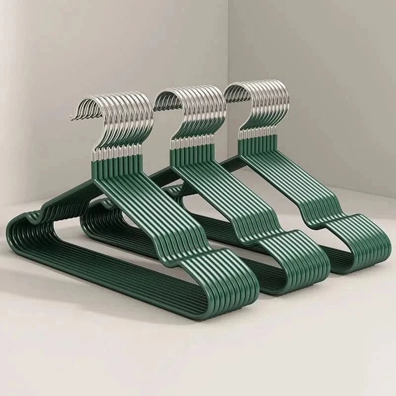10PCS Heavy Duty Non-Slip Metal Coat Hangers with Round NotchesHangersMERRIA