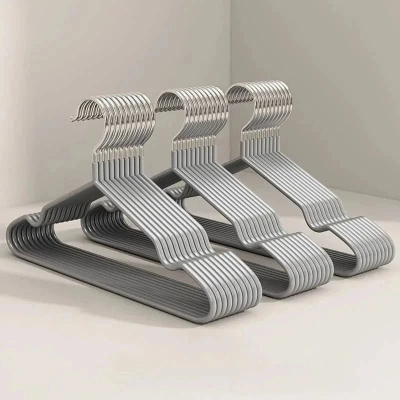 10PCS Heavy Duty Non-Slip Metal Coat Hangers with Round NotchesHangersMERRIA