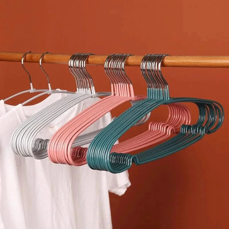 10PCS Non-Slip Arc Clothes Hangers - Space-Saving Drying Racks for Closet OrganizationHangersMERRIA