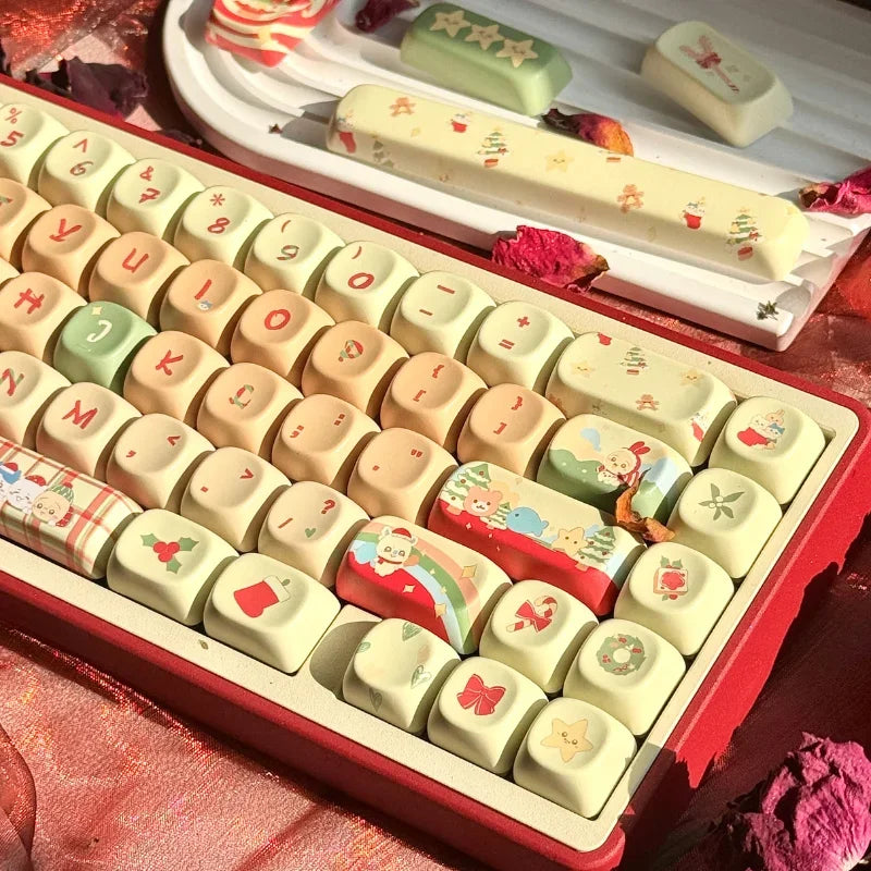 Keyboard wow keycap theme Christmas MOA height full set of five-sided sublimation process