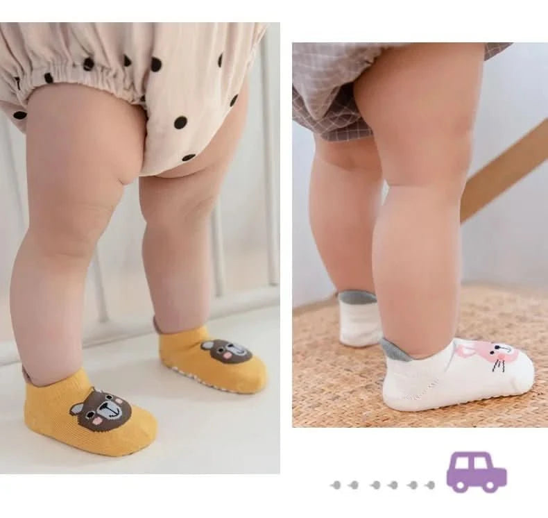 Soft Cotton Non-Slip Cartoon Baby Socks - Set of 6 (0-5Y) - MERRIABaby SocksMERRIA