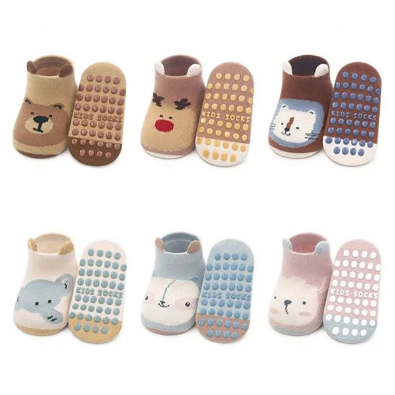 Kids Non-Slip Cotton Animal Socks - Breathable floor footwear for Boys & Girls - MERRIABaby SocksMERRIA