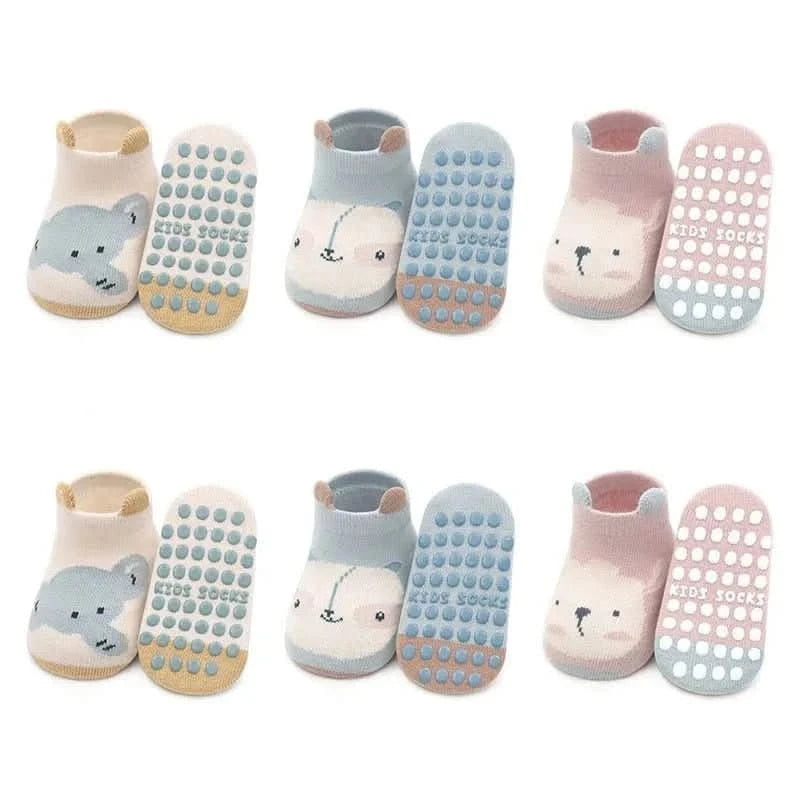 Kids Non-Slip Cotton Animal Socks - Breathable floor footwear for Boys & Girls - MERRIABaby SocksMERRIA