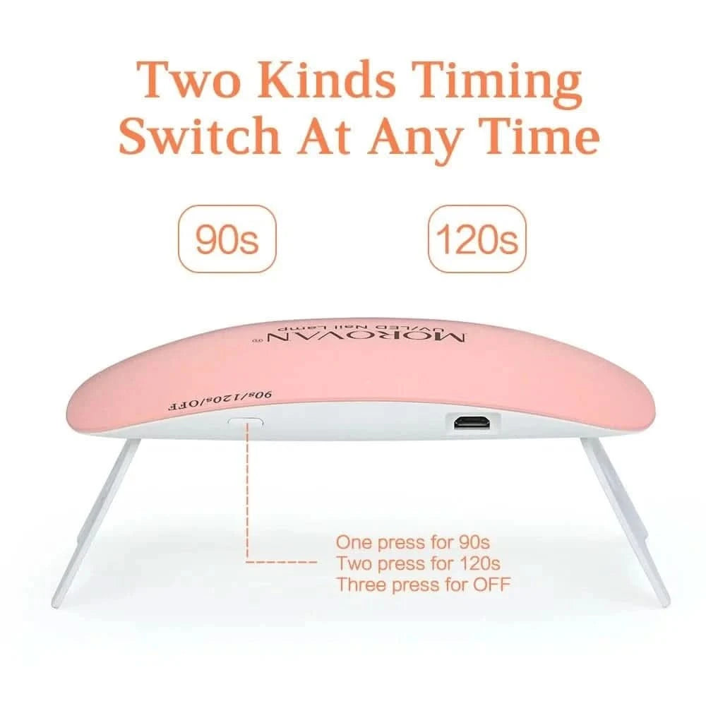 Portable 6W UV LED Nail Lamp: Fast Gel Polish Dryer for Home & Pro UseNail DryerMERRIA