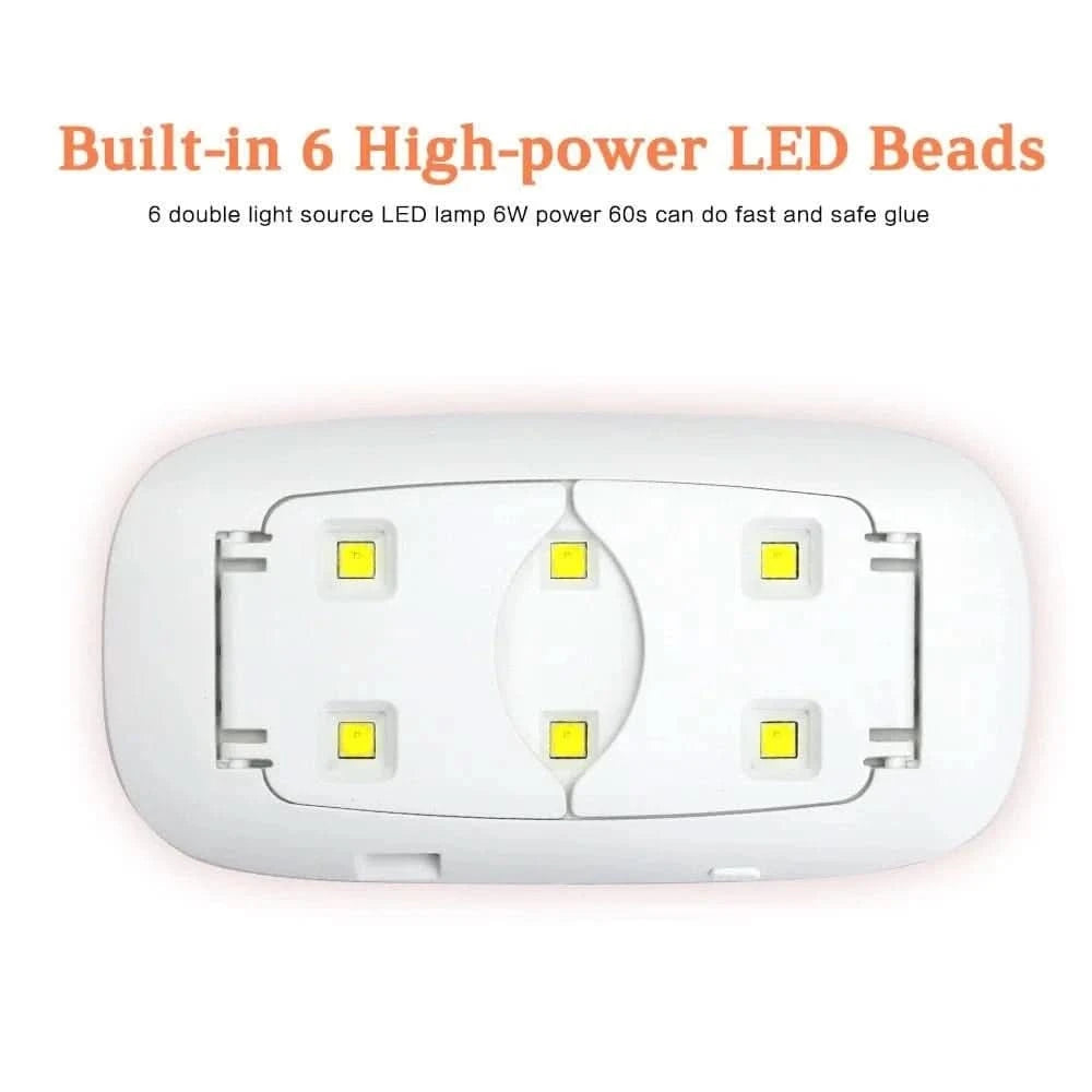 Portable 6W UV LED Nail Lamp: Fast Gel Polish Dryer for Home & Pro UseNail DryerMERRIA