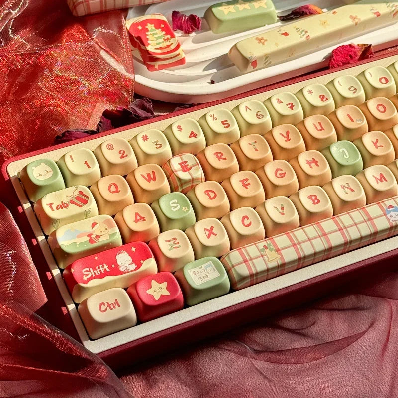 Keyboard wow keycap theme Christmas MOA height full set of five-sided sublimation process