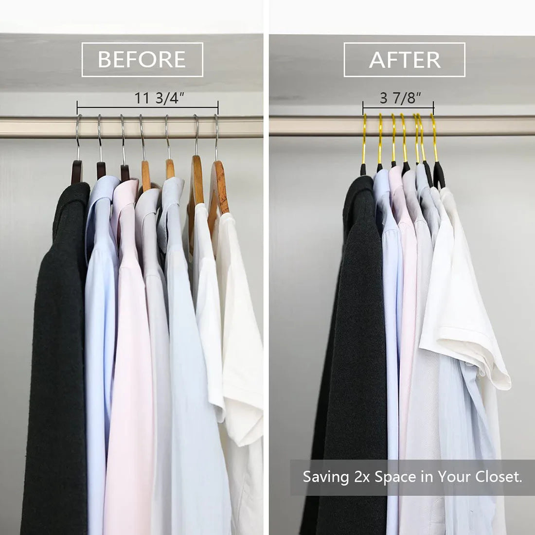 43cm Seamless Flocking Hangers with Golden Hook – Non-Slip Velvet Clothes Hangers for Dry & Wet Use, Adult Wardrobe & Closet Storage