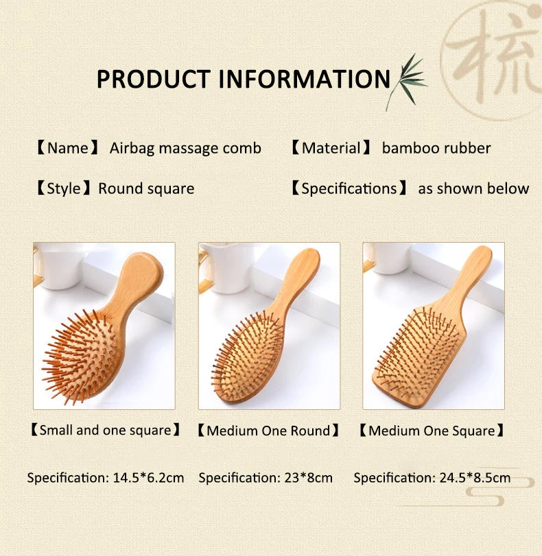1Pc Hairdressing Air Cushion Comb Airbag Comb Health Care Massage Comb Straight Hair Comb Bamboo Comb