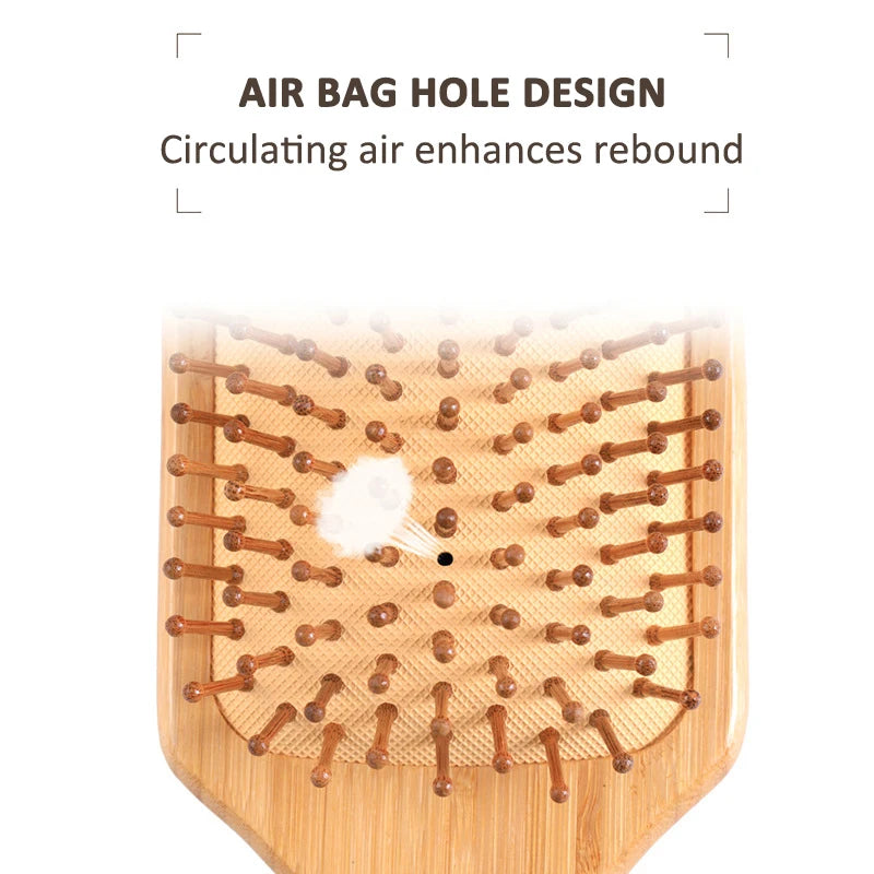 1Pc Hairdressing Air Cushion Comb Airbag Comb Health Care Massage Comb Straight Hair Comb Bamboo Comb