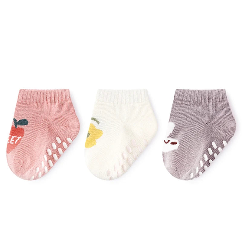 3 Pairs Baby Mesh Socks (0–5Y) – Breathable Anti-Slip Cartoon Boat Socks for Newborns & Toddlers – Unisex Summer Socks