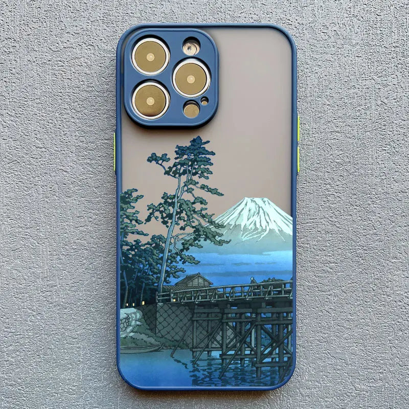 Japanese Landscape Aesthetic iPhone Case – Scenery Soft Back Cover for iPhone 14, 15, 16 Series