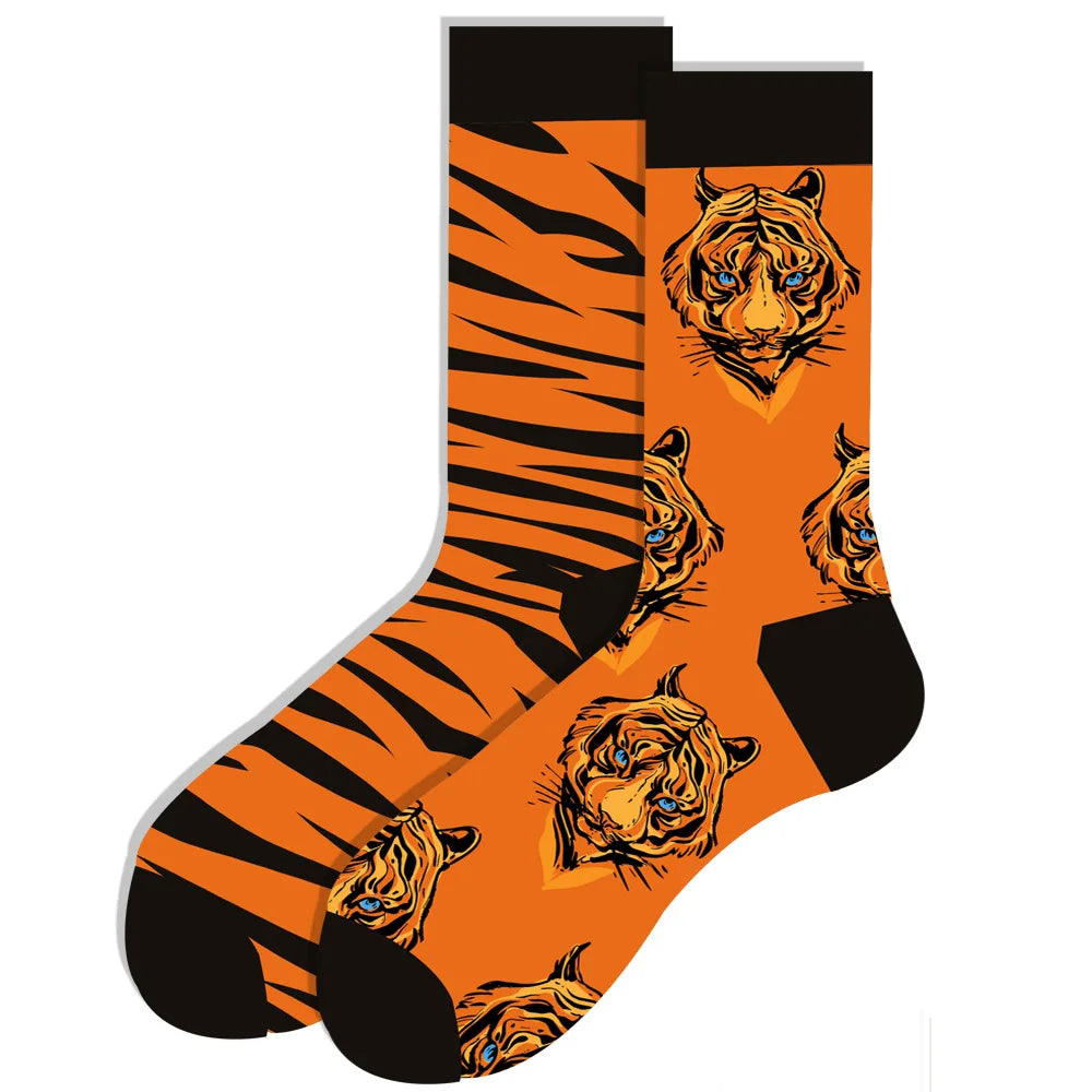 Men's socks original design happy socks animal food astronaut men's socks crew geometric women's socks halloween socks
