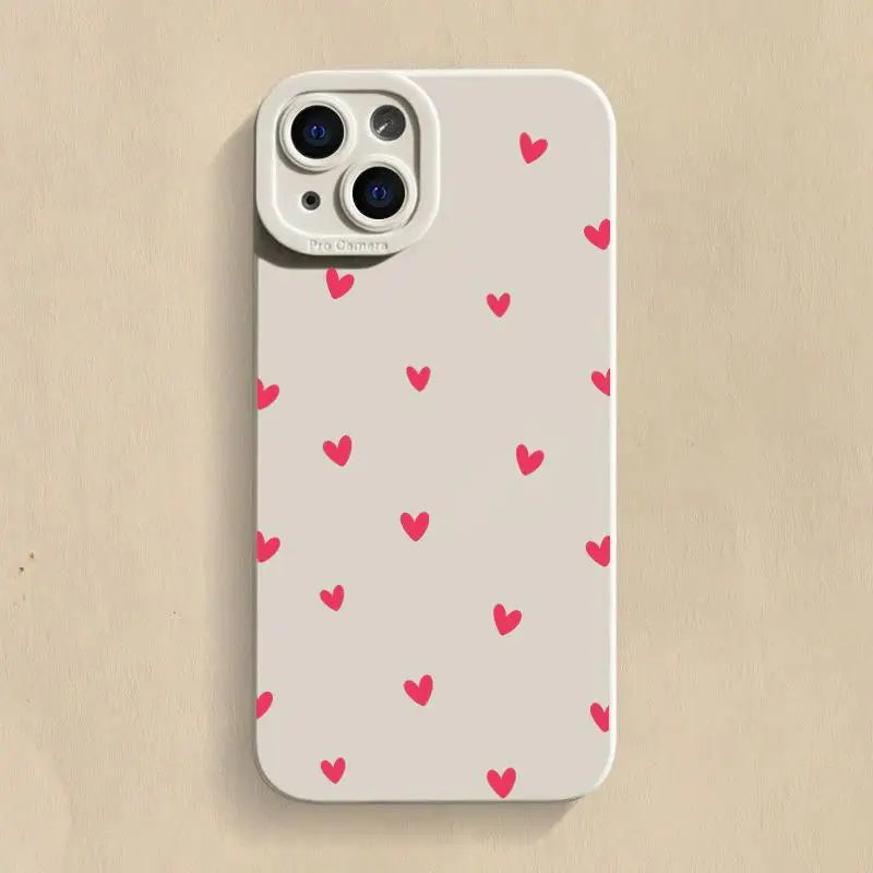 Black Love Heart iPhone Case – Shockproof Soft Silicone Cover for iPhone 16, 15, 14, 13, 12, 11, SE, XR, XS, X, 7, 8 Plus