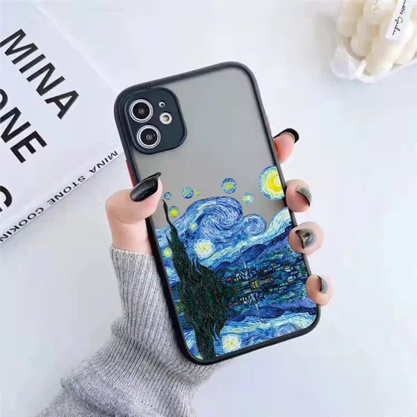 Van Gogh Art iPhone Case – Oil Painting Shockproof Cover for iPhone 14, 15, 16 Series