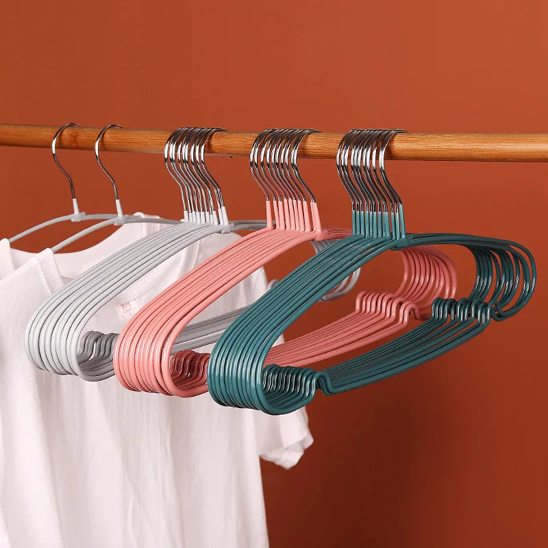 10PCS Non-Slip Arc Design Clothes Hangers – Space-Saving Drying Racks for Coats, Towels, Camisoles & Closet Organization