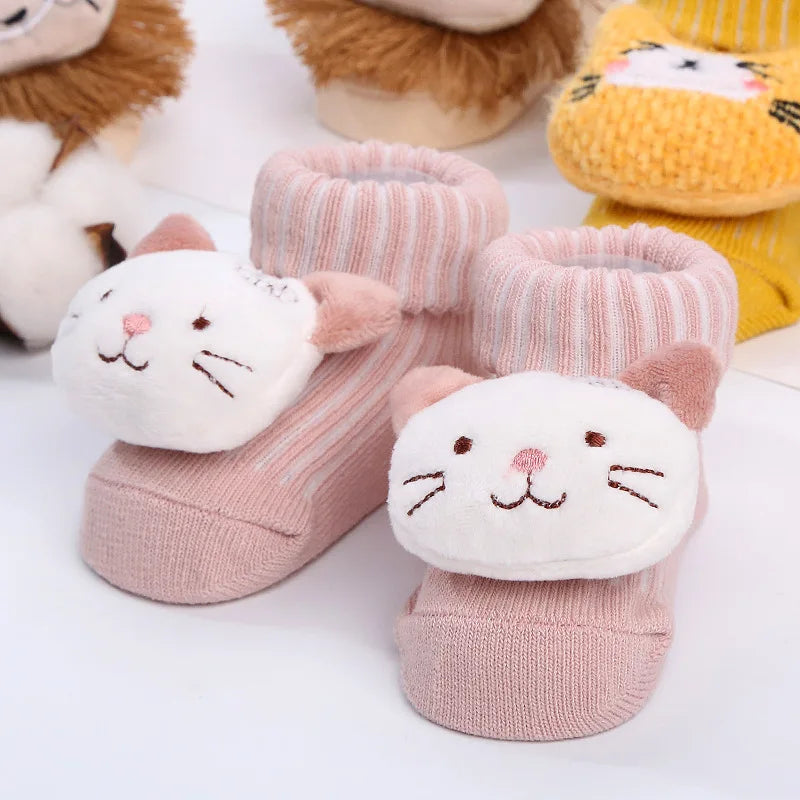 Baby Cartoon Socks Medium Tube Socks Non Slip Warm Cotton Socks Cute Children Socks Boys Girls Socks