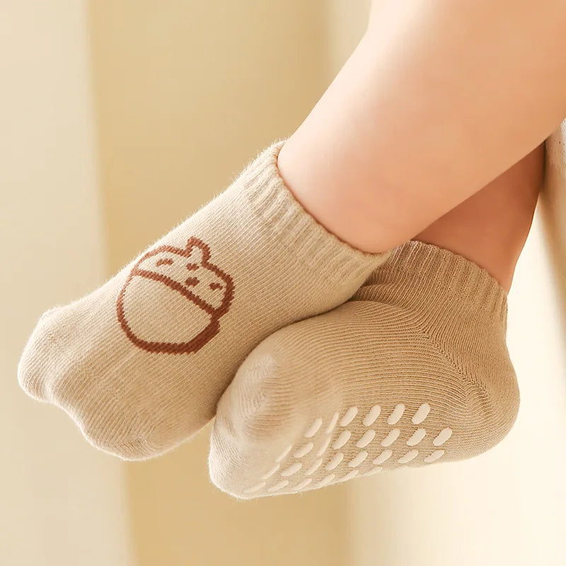 3 Pairs Baby Mesh Socks (0–5Y) – Breathable Anti-Slip Cartoon Boat Socks for Newborns & Toddlers – Unisex Summer Socks