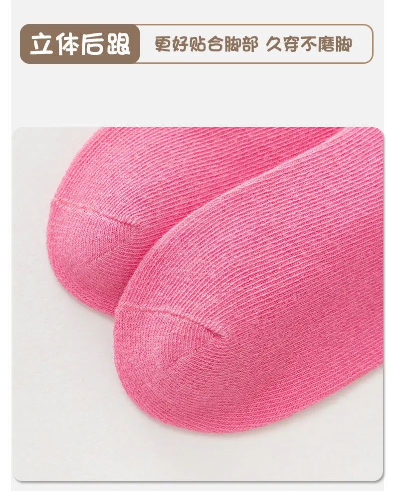 Spring Girls Socks Baby Sweet Rosy Bowknot Pattern Socks Cotton Socks Children Calf Socks Kids Socks 5 Pairs