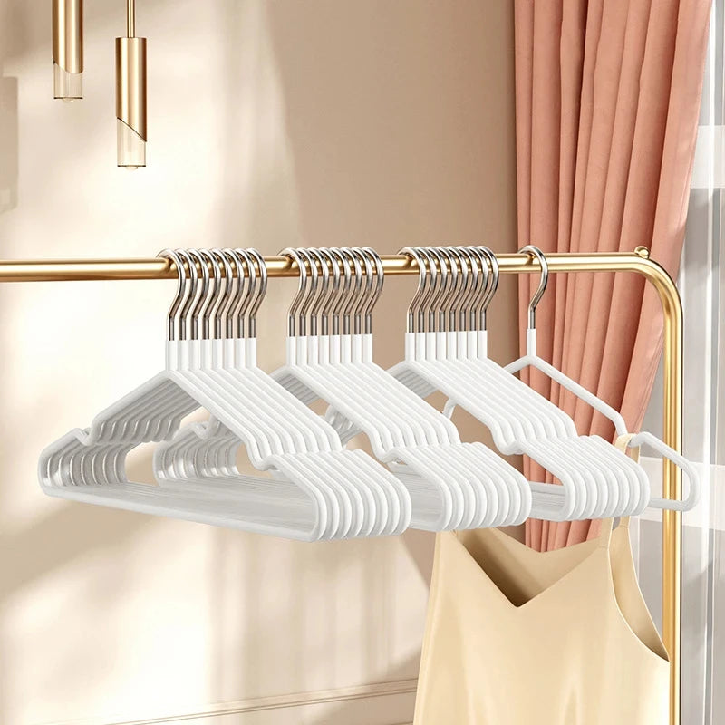 10PCS Heavy Duty Metal Coat Hangers – Non-Slip Suit & Jacket Hangers with Round Notches for Dresses & Shirts