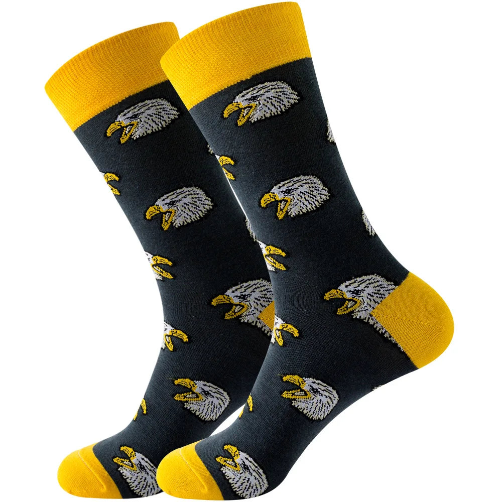 Men's socks original design happy socks animal food astronaut men's socks crew geometric women's socks halloween socks