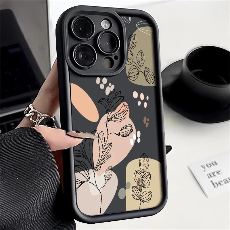 Magnolia Flower TPU iPhone Case – Shockproof Soft Silicone Bumper Cover for iPhone 16e, 16, 15 Pro Max, 14 Pro Max