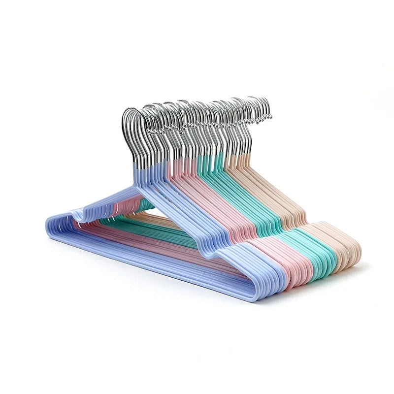 10PCS Heavy Duty Metal Coat Hangers – Non-Slip Suit & Jacket Hangers with Round Notches for Dresses & Shirts