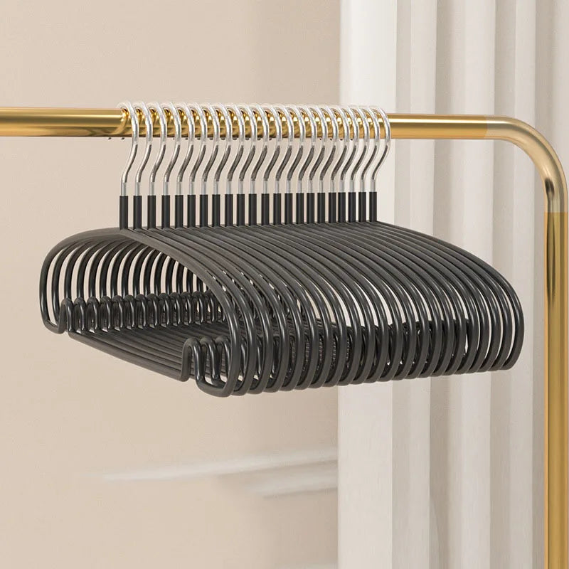 10PCS Heavy Duty Metal Coat Hangers – Non-Slip Suit & Jacket Hangers with Round Notches for Dresses & Shirts