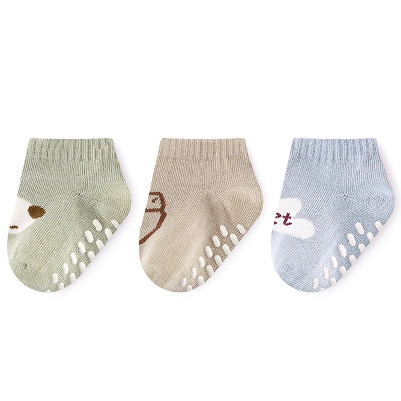 3 Pairs Baby Mesh Socks (0–5Y) – Breathable Anti-Slip Cartoon Boat Socks for Newborns & Toddlers – Unisex Summer Socks