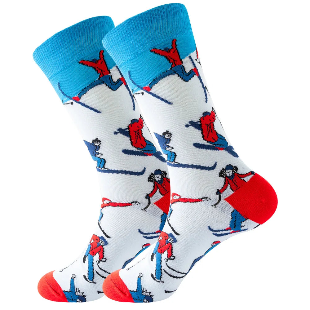 Men's socks original design happy socks animal food astronaut men's socks crew geometric women's socks halloween socks