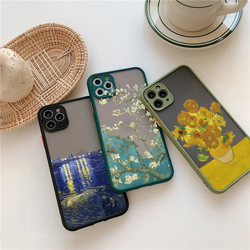 Van Gogh Art iPhone Case – Oil Painting Shockproof Cover for iPhone 14, 15, 16 Series