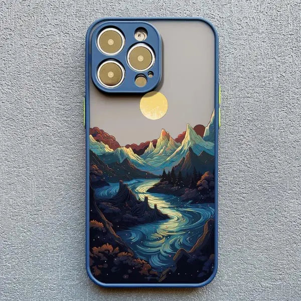 Sunrise Scenery iPhone Case – Gorgeous Mountain & River Cover for iPhone 14, 15, 16 Series
