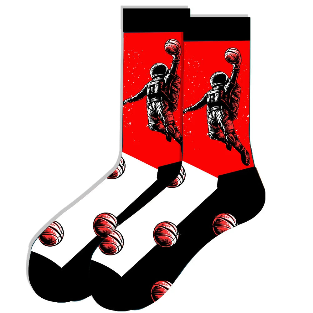 Men's socks original design happy socks animal food astronaut men's socks crew geometric women's socks halloween socks
