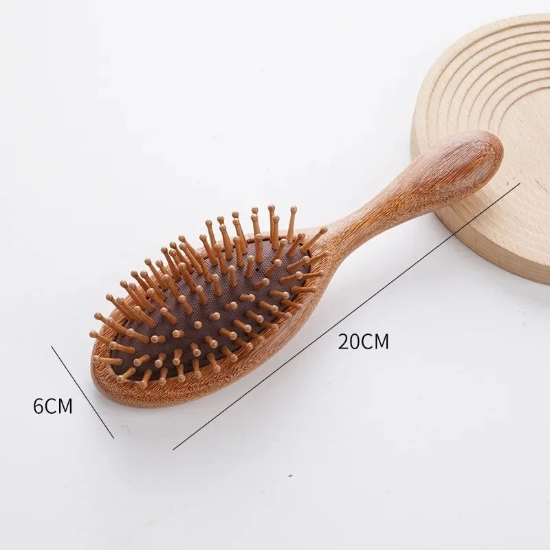 Cat Shaped Airbag Comb Golden Silk Sandalwood Handle round Handle Professional Hairdressing Salon Comb for Extensions And Wigs