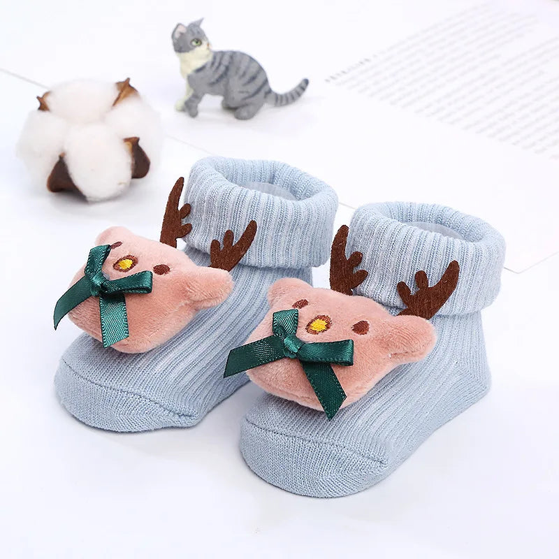 Baby Cartoon Socks Medium Tube Socks Non Slip Warm Cotton Socks Cute Children Socks Boys Girls Socks