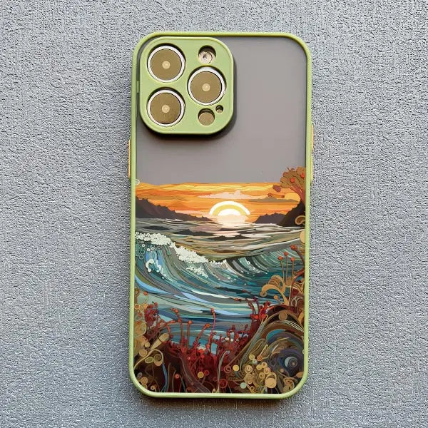 Sunrise Scenery iPhone Case – Gorgeous Mountain & River Cover for iPhone 14, 15, 16 Series