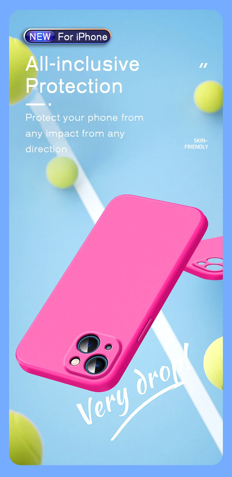 Official-Style Silicone Case for iPhone 15 & 16 Series – Shockproof Solid Color Cover with Fall & Collision Protection
