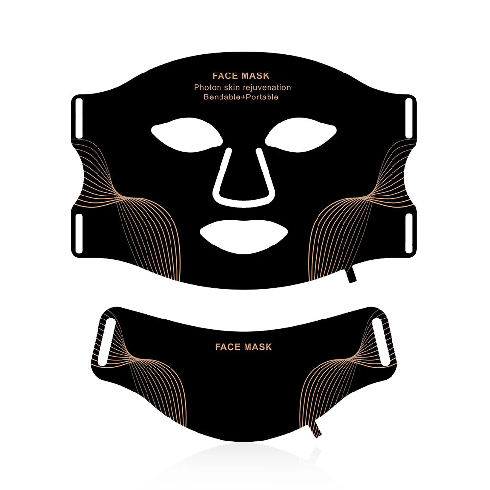Silicone LED Face & Neck Mask – 7-Color Photon Light & Infrared Therapy, Flexible Wireless Facial Mask for Skin Repair & Rejuvenation