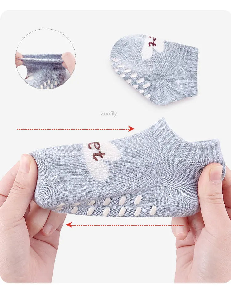 3 Pairs Baby Mesh Socks (0–5Y) – Breathable Anti-Slip Cartoon Boat Socks for Newborns & Toddlers – Unisex Summer Socks