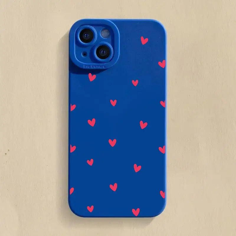 Black Love Heart iPhone Case – Shockproof Soft Silicone Cover for iPhone 16, 15, 14, 13, 12, 11, SE, XR, XS, X, 7, 8 Plus