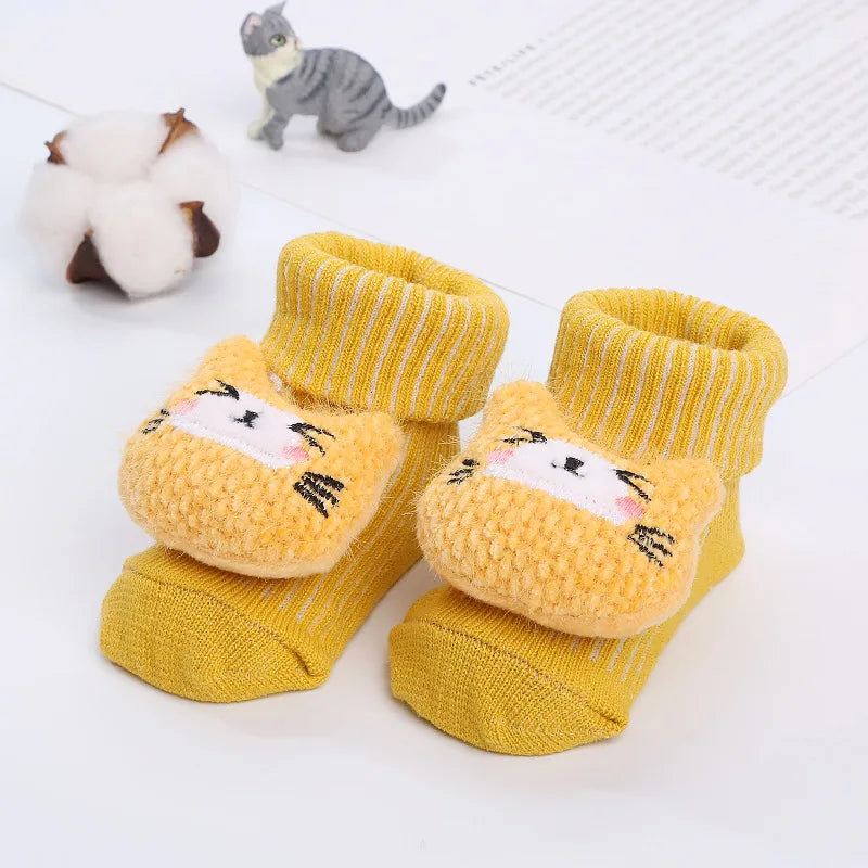 Baby Cartoon Socks Medium Tube Socks Non Slip Warm Cotton Socks Cute Children Socks Boys Girls Socks