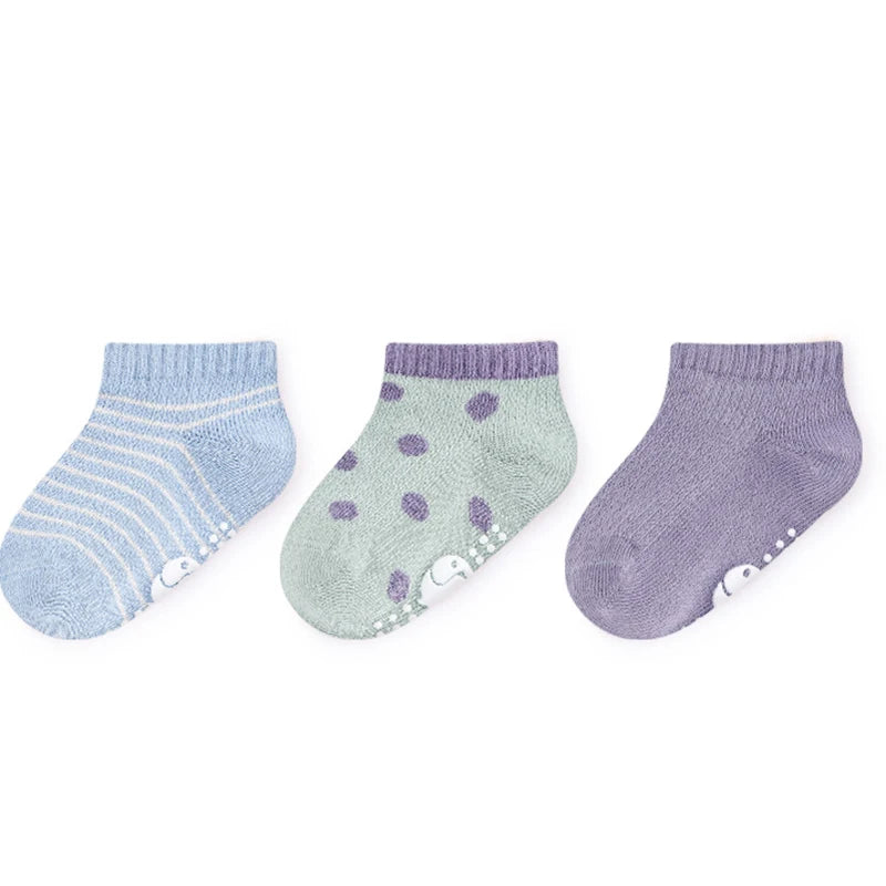 3 Pairs Baby Mesh Socks (0–5Y) – Breathable Anti-Slip Cartoon Boat Socks for Newborns & Toddlers – Unisex Summer Socks