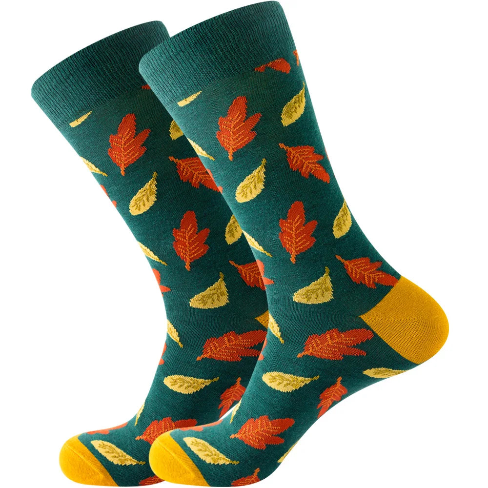 Men's socks original design happy socks animal food astronaut men's socks crew geometric women's socks halloween socks