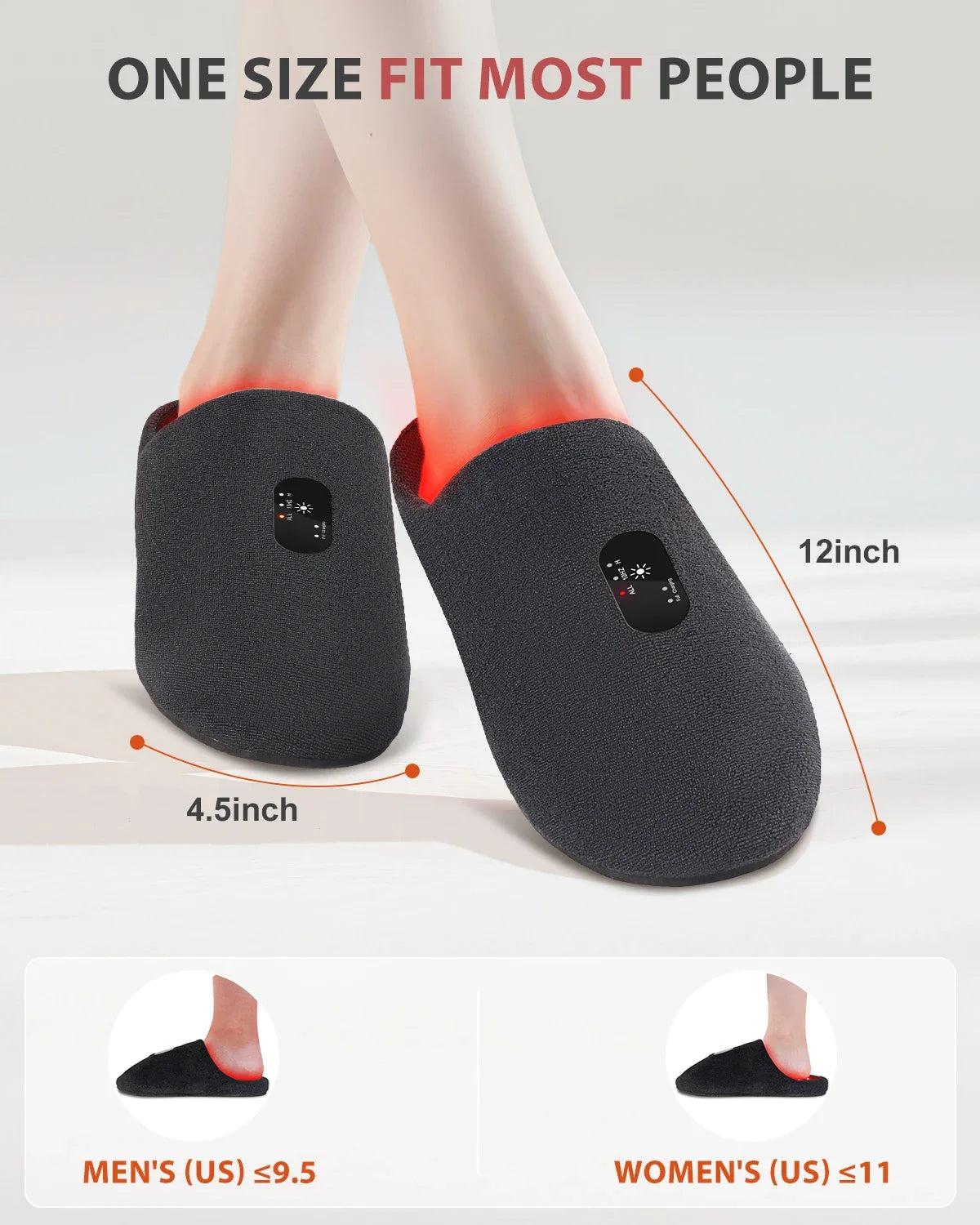 Astarexin Red Light Therapy Slippers – Rechargeable 460nm Foot Therapy Device for Home Use, Heating to Relieve Pain & Inflammation