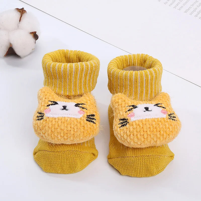 Baby Cartoon Socks Medium Tube Socks Non Slip Warm Cotton Socks Cute Children Socks Boys Girls Socks