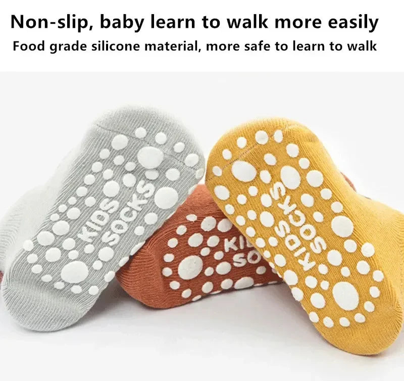6 Pairs Baby Cotton Socks (0–5Y) – Soft Non-Slip Cartoon Socks for Newborns, Toddlers, Boys & Girls