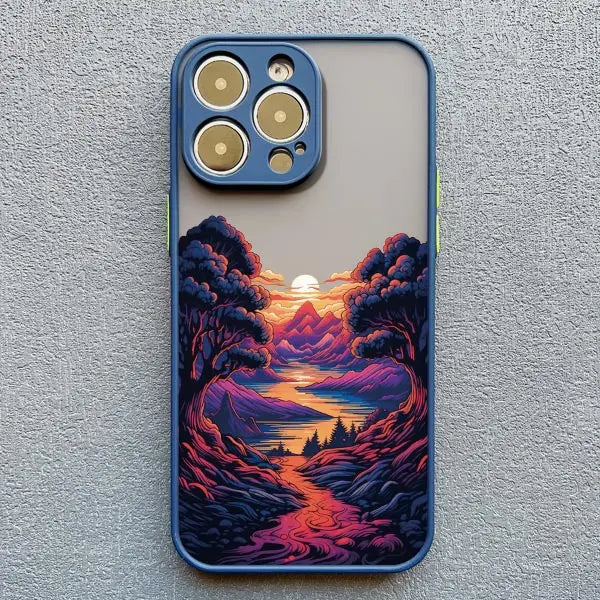 Sunrise Scenery iPhone Case – Gorgeous Mountain & River Cover for iPhone 14, 15, 16 Series