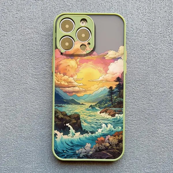 Sunrise Scenery iPhone Case – Gorgeous Mountain & River Cover for iPhone 14, 15, 16 Series