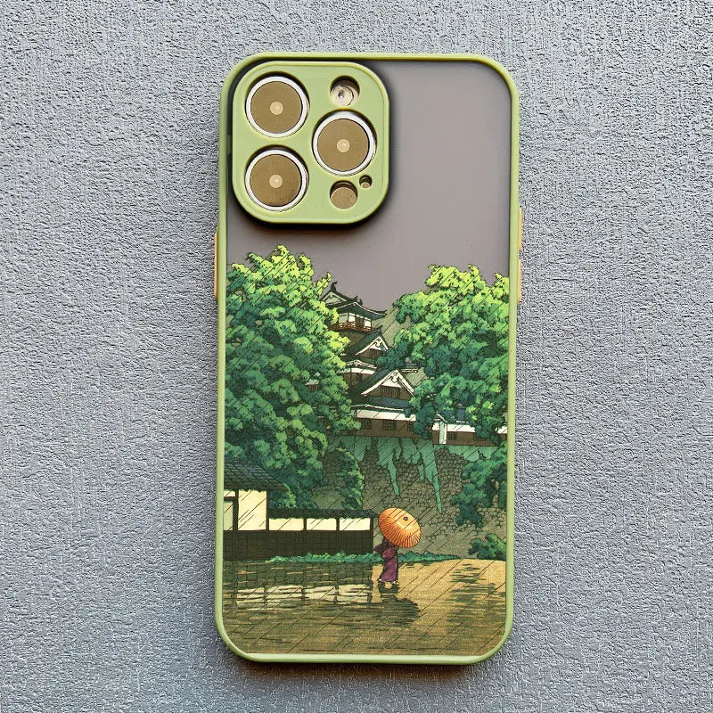 Japanese Landscape Aesthetic iPhone Case – Scenery Soft Back Cover for iPhone 14, 15, 16 Series