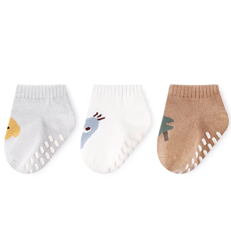 3 Pairs Baby Mesh Socks (0–5Y) – Breathable Anti-Slip Cartoon Boat Socks for Newborns & Toddlers – Unisex Summer Socks